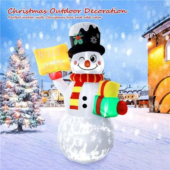5.9FT Inflatable Snowman Christmas Decoration with LED Light and Music - Picture 1 of 6